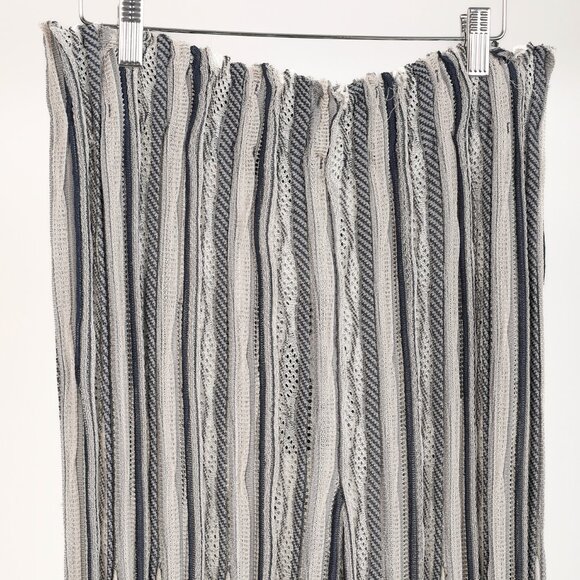 Giorgio Armani Navy Greys Silk Cashmere Multipattern Stripe Knit Pant - Picture 4 of 11